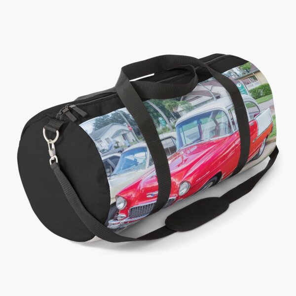 Item preview, Classic 1955 Chevy Bel Air Gypsy Red and India Ivory Automotive Print designed and sold by RichFrancoCars.