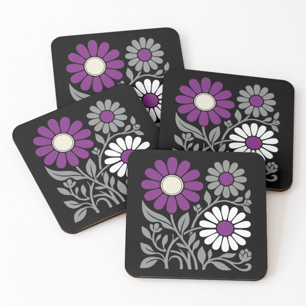 Item preview, Asexual Pride Retro Floral Folk Art Botanical Subtle Ace Community Design designed and sold by raedattia.