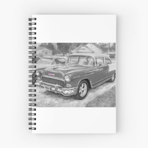 Item preview, Classic 1955 Chevy Bel Air Gypsy Red and India Ivory Automotive Print designed and sold by RichFrancoCars.