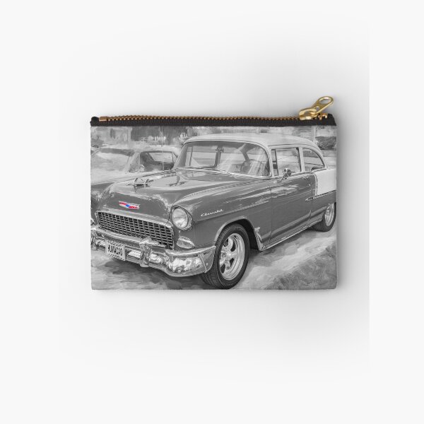 Item preview, Classic 1955 Chevy Bel Air Gypsy Red and India Ivory Automotive Print designed and sold by RichFrancoCars.