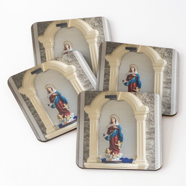 Item preview, Statue Of The Virgin Mary In Ornate Altar Niche With Angels And Blue Robe designed and sold by Nmallia.