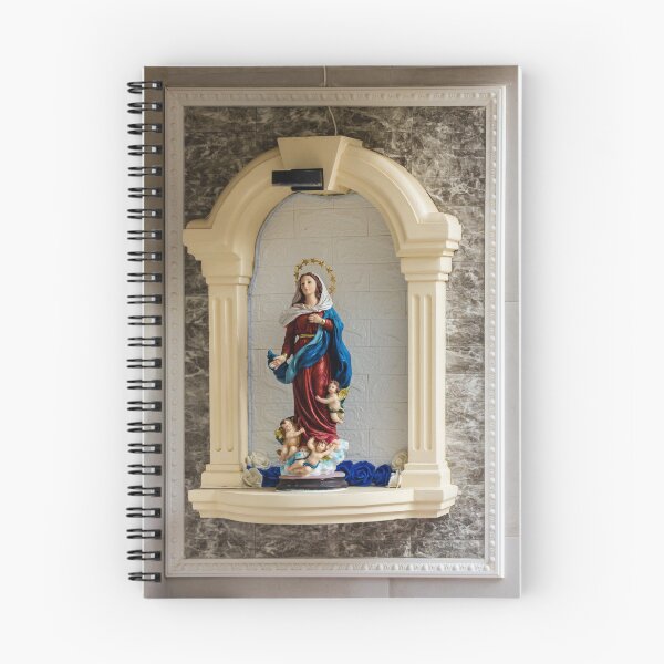 Item preview, Statue Of The Virgin Mary In Ornate Altar Niche With Angels And Blue Robe designed and sold by Nmallia.