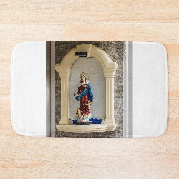 Item preview, Statue Of The Virgin Mary In Ornate Altar Niche With Angels And Blue Robe designed and sold by Nmallia.