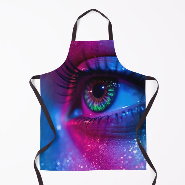 Item preview, Neon Glowing Cyberpunk Eye Macro Digital Art Cyber Aesthetic Fantasy Print designed and sold by mijaczeek.