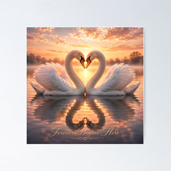 Item preview, Swan Love Forever Begins Here designed and sold by Amr Siam.
