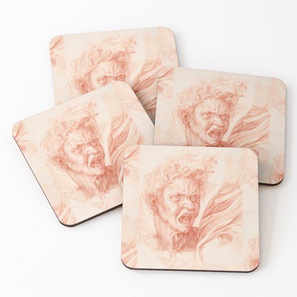 Item preview, Screaming Man with Wild Curls designed and sold by artofuniverse.