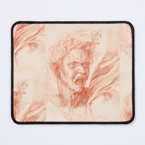 Item preview, Screaming Man with Wild Curls designed and sold by artofuniverse.