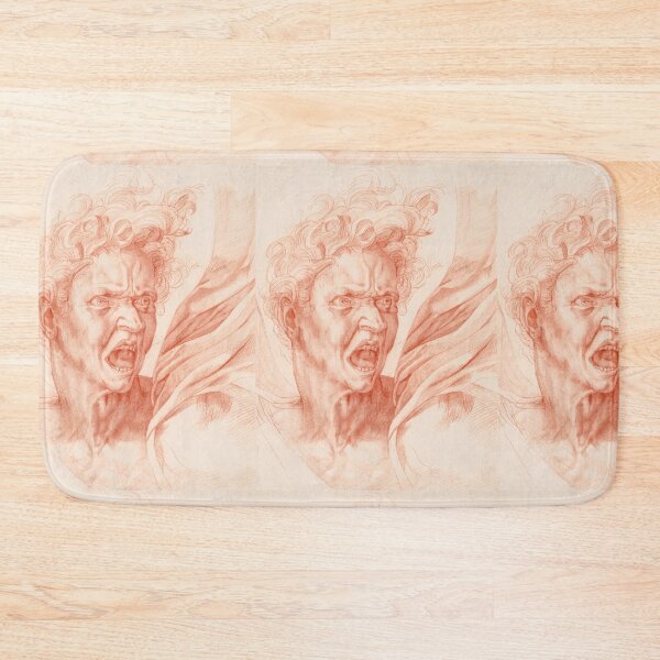 Item preview, Screaming Man with Wild Curls designed and sold by artofuniverse.