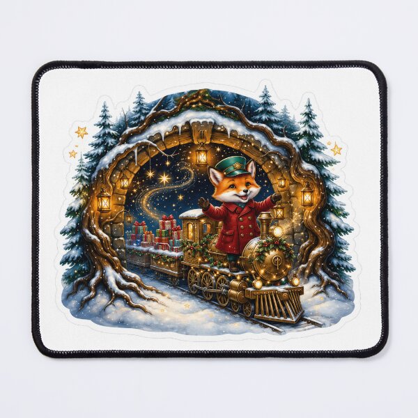 Item preview, Christmas Fox Train | Magical Winter Express | Festive Fox Conductor | Snowy Holiday Adventure designed and sold by MrDev.