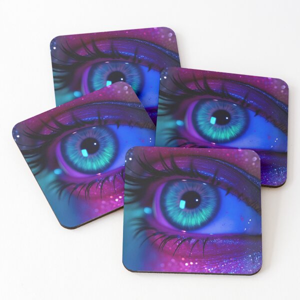 Item preview, Neon Glowing Cyberpunk Eye Macro Digital Art Cyber Aesthetic Fantasy Print designed and sold by mijaczeek.
