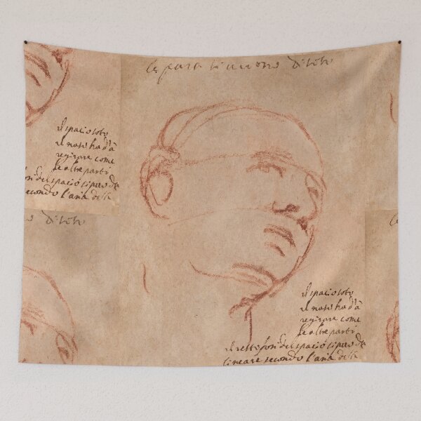 Item preview, Red Chalk Head Study with Notes designed and sold by artofuniverse.