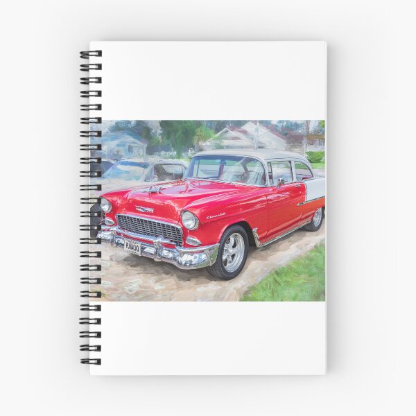 Item preview, Classic 1955 Chevy Bel Air Gypsy Red and India Ivory Automotive Print designed and sold by RichFrancoCars.