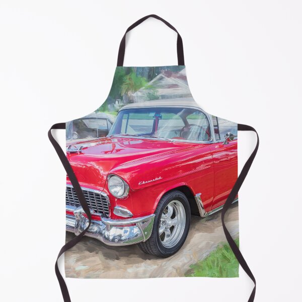 Item preview, Classic 1955 Chevy Bel Air Gypsy Red and India Ivory Automotive Print designed and sold by RichFrancoCars.