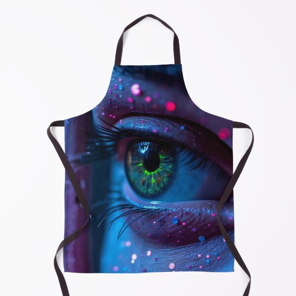 Item preview, Neon Glowing Cyberpunk Eye Macro Digital Art Cyber Aesthetic Fantasy Print designed and sold by mijaczeek.