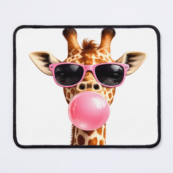 Item preview, Funny Cute Giraffe Pink Bubble Gum and Pink Sunglasses designed and sold by CraftEvo.