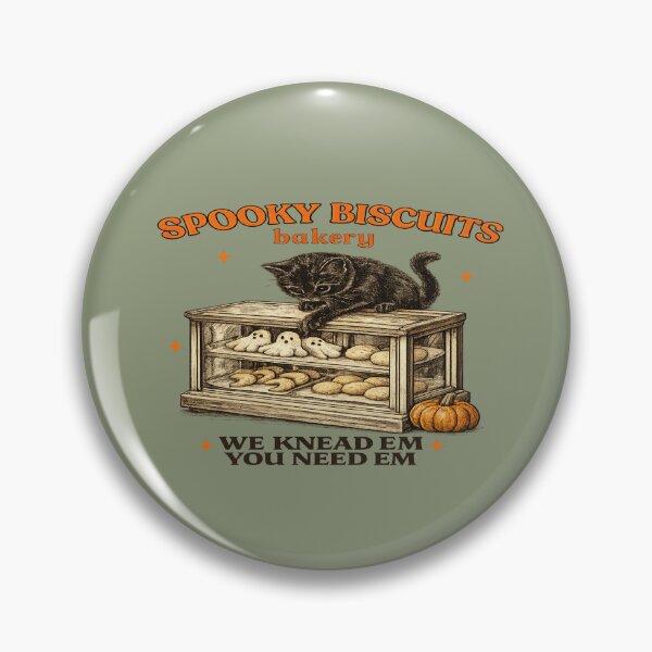 Item preview, Spooky Biscuits Black Cat Lover Bakery Humor designed and sold by POD DYNASTY | Original Print On Demand T-Shirt Graphics.