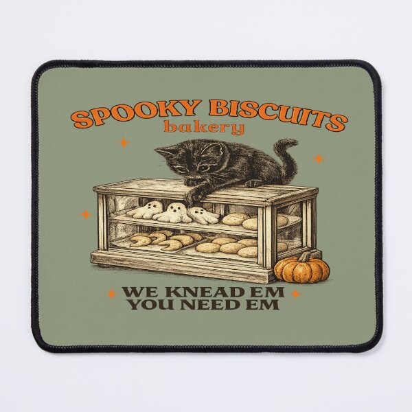 Item preview, Spooky Biscuits Black Cat Lover Bakery Humor designed and sold by POD DYNASTY | Original Print On Demand T-Shirt Graphics.