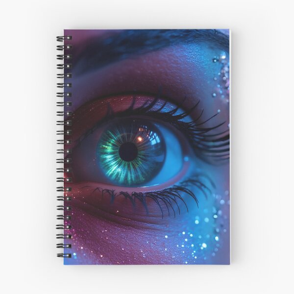 Item preview, Neon Glowing Cyberpunk Eye Macro Digital Art Cyber Aesthetic Fantasy Print designed and sold by mijaczeek.