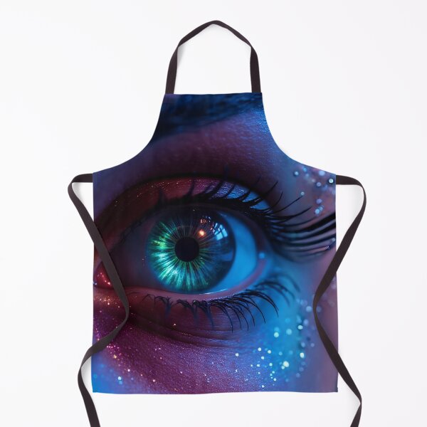 Item preview, Neon Glowing Cyberpunk Eye Macro Digital Art Cyber Aesthetic Fantasy Print designed and sold by mijaczeek.