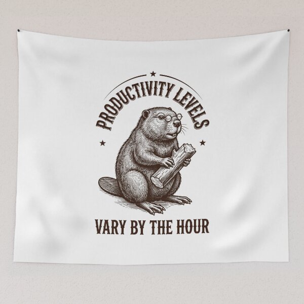 Item preview, Beaver Vintage Engraving Productivity Levels designed and sold by NullSpacePrints.