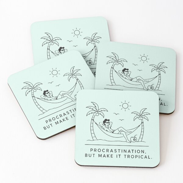 Item preview, Procrastination But Make It Tropical Funny Quote designed and sold by VIVID COLORS CLUB.