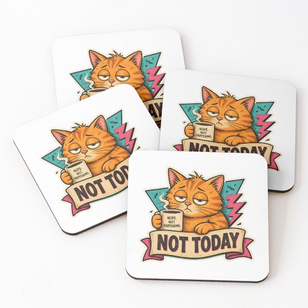 Item preview, Funny Sleepy Cat Coffee - Not Today Monday Mood designed and sold by crazyhome.