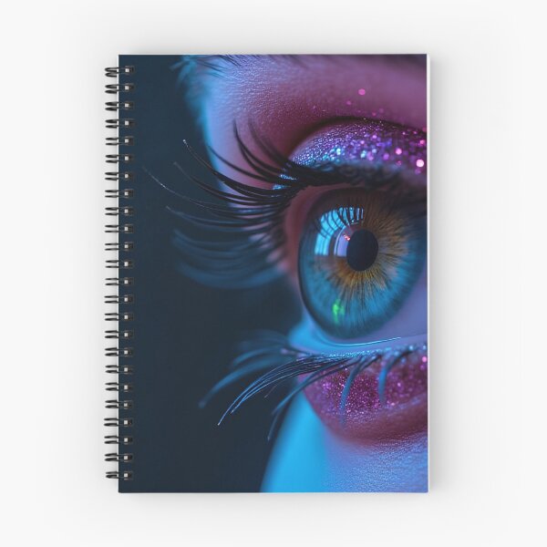 Item preview, Neon Glowing Cyberpunk Eye Macro Digital Art Cyber Aesthetic Fantasy Print designed and sold by mijaczeek.