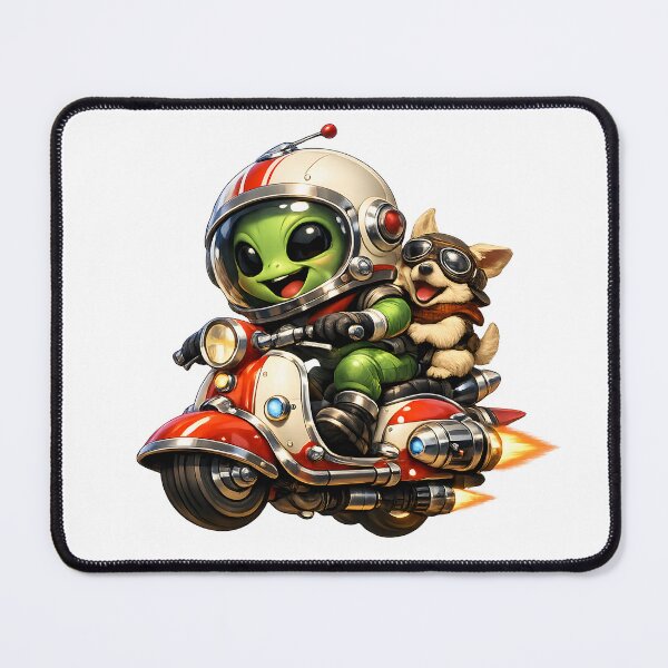 Item preview, Retro Sci-Fi Alien Space Scooter – Cute Vintage Space Adventure designed and sold by builtforyou.