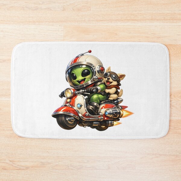 Item preview, Retro Sci-Fi Alien Space Scooter – Cute Vintage Space Adventure designed and sold by builtforyou.