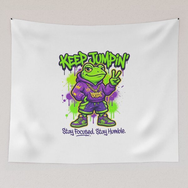 Item preview, FroggyJacck Keep Jumpin Lime Graffiti Frog Street Art. designed and sold by FroggyJacck.
