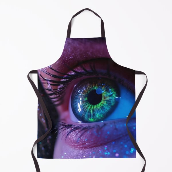 Item preview, Neon Glowing Cyberpunk Eye Macro Digital Art Cyber Aesthetic Fantasy Print designed and sold by mijaczeek.