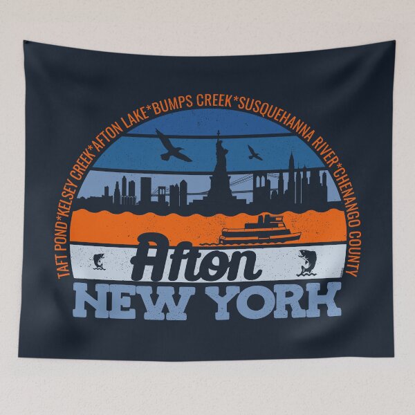 Item preview, Afton New York Sunset Retro Vintage Local Pride Logo designed and sold by CRHPOD20.