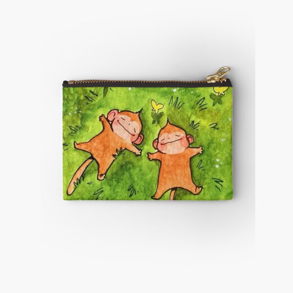Item preview, Cute Sleeping Monkeys on Grass - Whimsical Watercolor Art designed and sold by cezzarie.