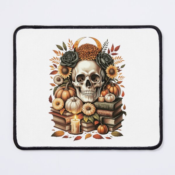 Item preview, Skull with Autumn Floral Arrangement designed and sold by jkrphoto.