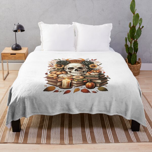 Item preview, Skull with Autumn Floral Arrangement designed and sold by jkrphoto.