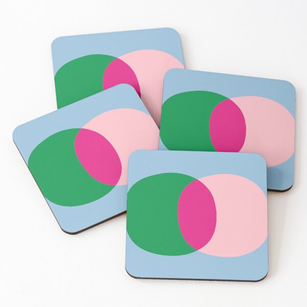 Item preview, Retro Contemporary Colorful Minimalist Dots Pink Green Light Blue designed and sold by kierkegaard.