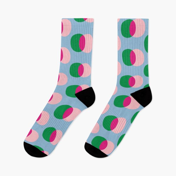 Item preview, Retro Contemporary Colorful Minimalist Dots Pink Green Light Blue designed and sold by kierkegaard.