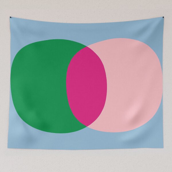 Item preview, Retro Contemporary Colorful Minimalist Dots Pink Green Light Blue designed and sold by kierkegaard.