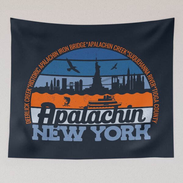 Item preview, Apalachin New York Sunset Retro Vintage Local Pride Logo designed and sold by CRHPOD20.
