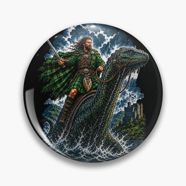 Item preview, Scottish Warrior Riding Loch Ness Monster designed and sold by FREENATION2026.