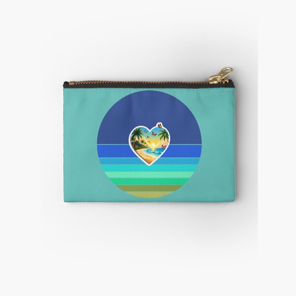 Item preview, Retro Ocean Stripes with Butterflies in a Beachy Heart designed and sold by Beachy.