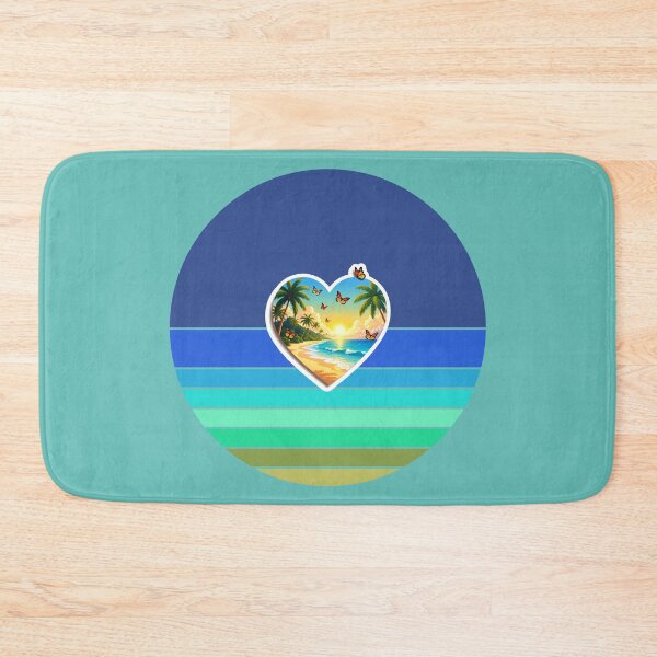 Item preview, Retro Ocean Stripes with Butterflies in a Beachy Heart designed and sold by Beachy.