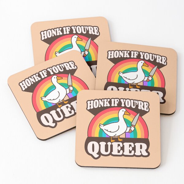Item preview, Honk if you're queer goose designed and sold by TD Collective.
