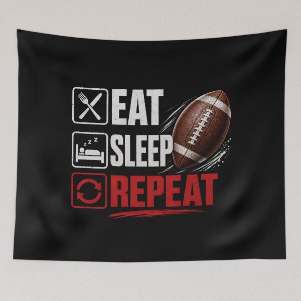 Item preview, Eat. Sleep. Repeat. Football designed and sold by Pixel-Lair.
