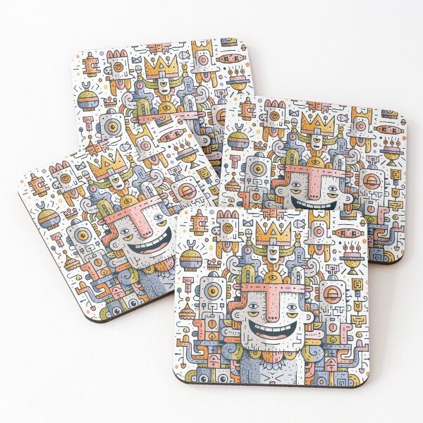 Item preview, Maximalist Mythological Smiling Doodle Character designed and sold by Romgora.