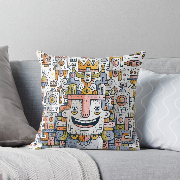 Item preview, Maximalist Mythological Smiling Doodle Character designed and sold by Romgora.