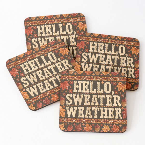 Item preview, Hello Sweater Weather Autumn Knit Design designed and sold by Boddicca.