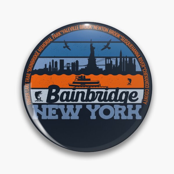 Item preview, Bainbridge New York Sunset Retro Vintage Local Pride Logo designed and sold by CRHPOD20.