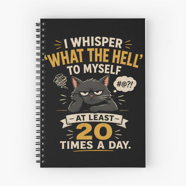 Item preview, Grumpy Black Cat Whispering Curses designed and sold by Linework Studio.