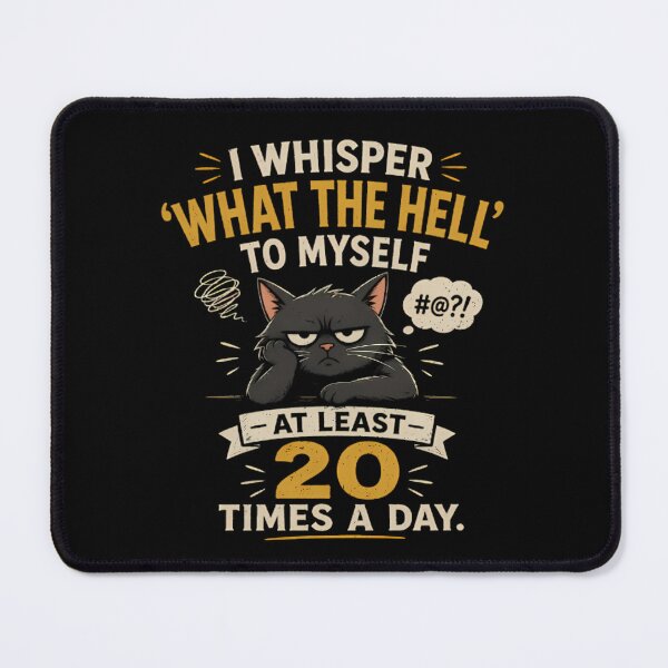 Item preview, Grumpy Black Cat Whispering Curses designed and sold by Linework Studio.